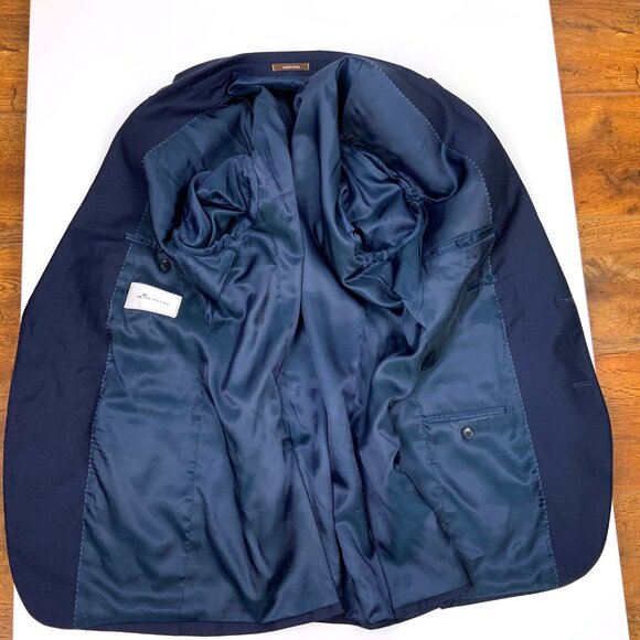 Peter Millar Men's Navy Blue Blazer Long Sleeve Classic 100% Wool Sz 42R - Picture 12 of 16